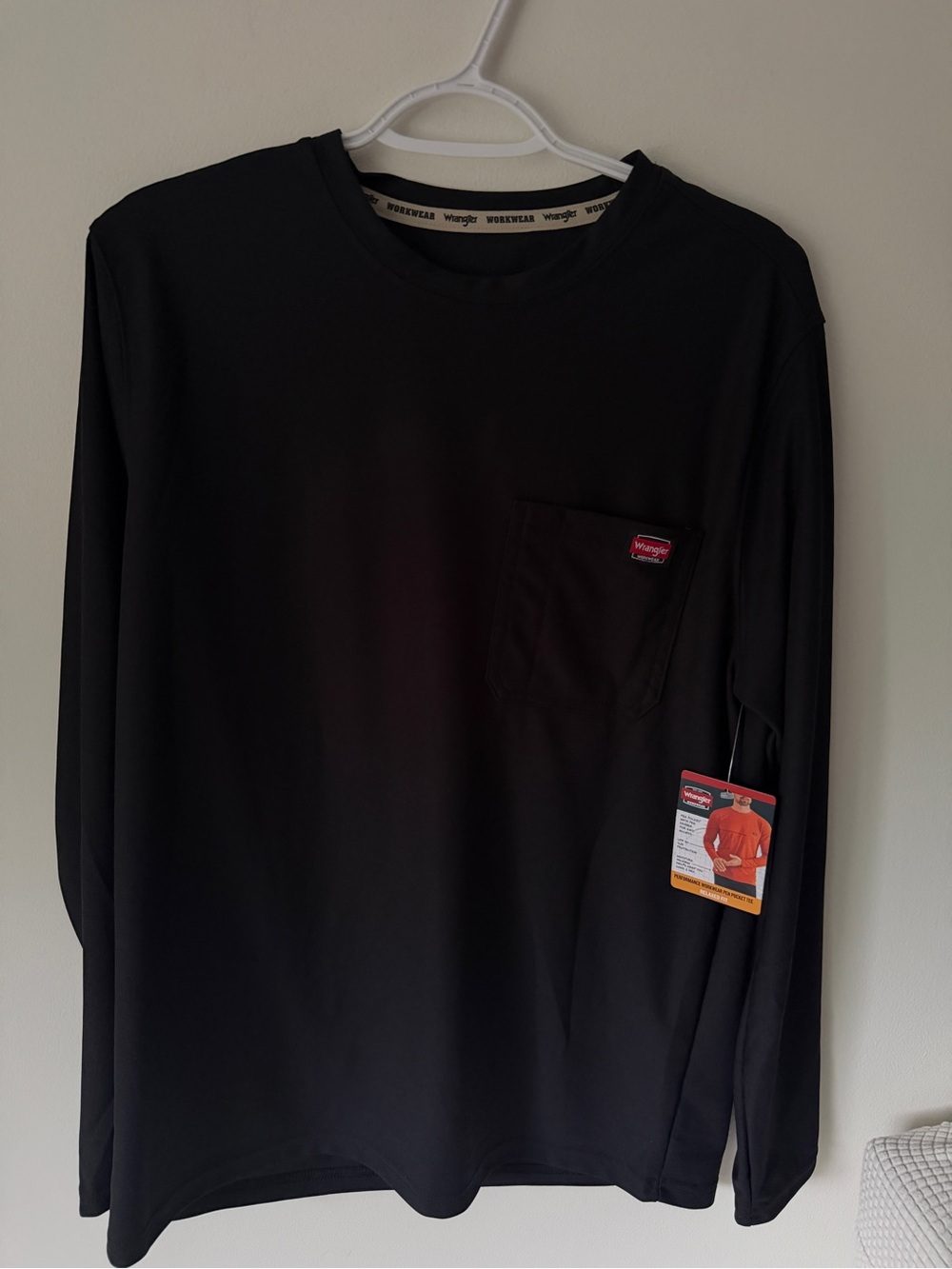 Wrangler Black Long-Sleeve Pocket Tee